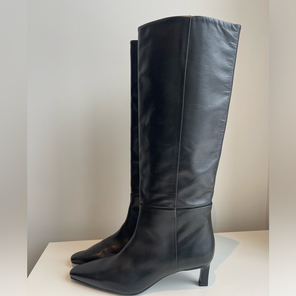 Massimo Dutti Shoes - Massimo Dutti Black Leather Heeled Boots